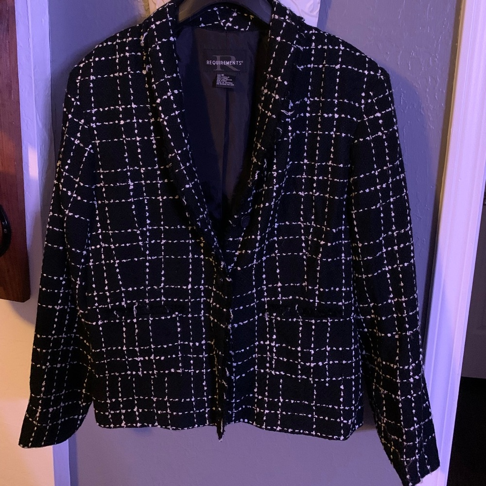 Black and white blazer